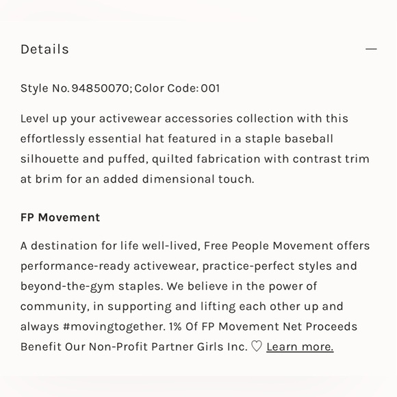 ▪️NWT Free People Quilted Buti Puffer Baseball Hat - Picture 5 of 7